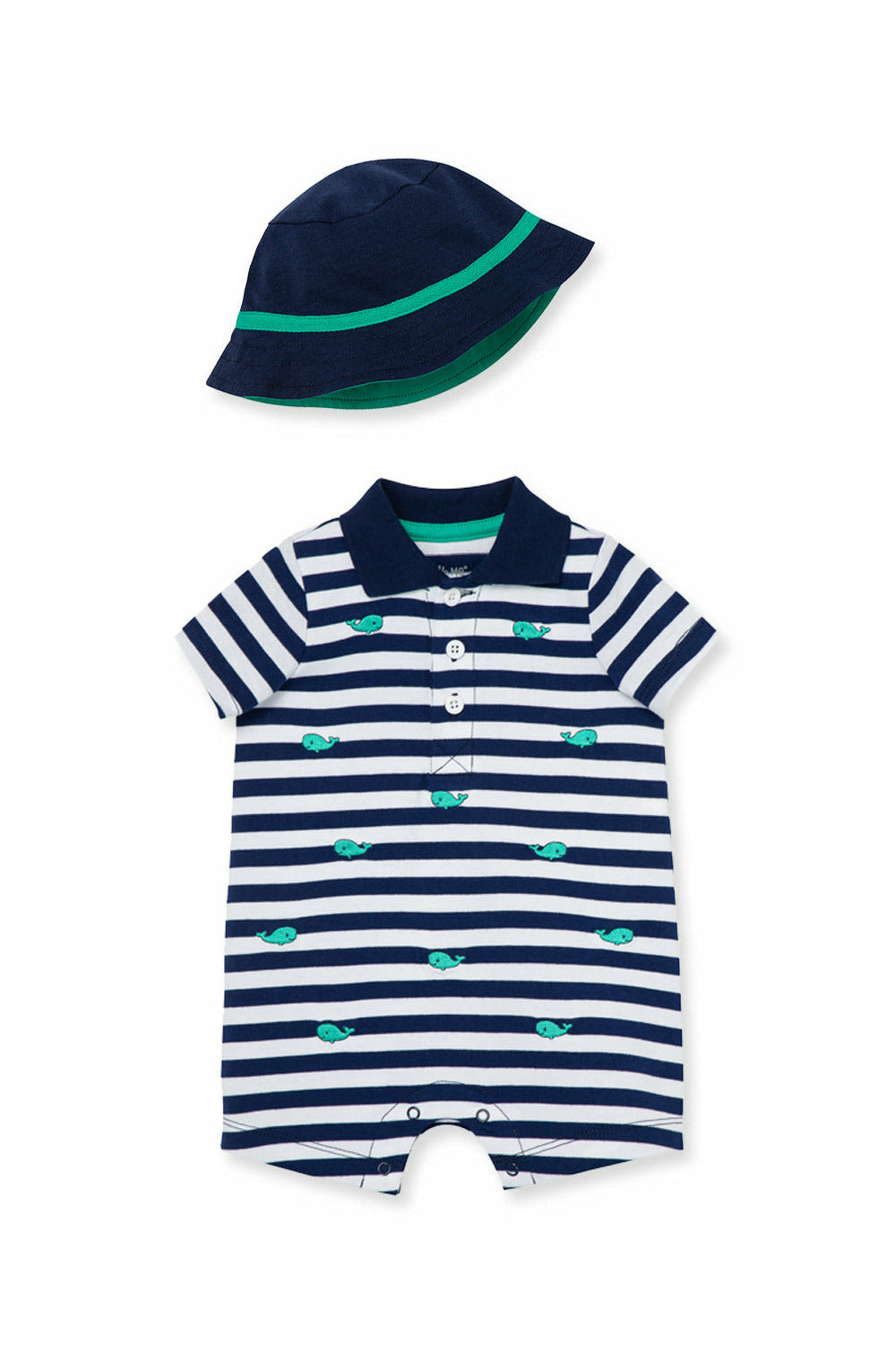 SS WHALE POLO ROMPER + HAT SET