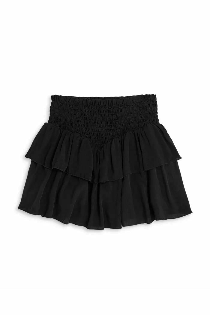 SOLID TIERED RUFFLE SKIRT