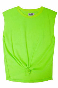 NEON WAFFLE KNOT FRONT TANK