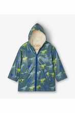 Load image into Gallery viewer, Sherpa Lined T-Rex Color Change Rain Jacket
