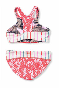 TWO PIECE PRETTY HALTER AND SURF BOTTOM SWIMSUIT