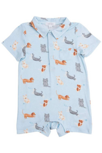 SS PUPPY PLAY POLO ROMPER