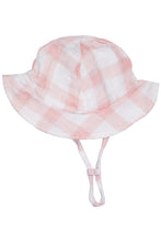Load image into Gallery viewer, PAINTED GINGHAM PINK SUNHAT
