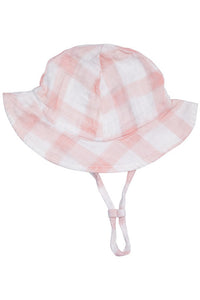 PAINTED GINGHAM PINK SUNHAT