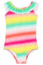 Load image into Gallery viewer, ONE PIECE RUFFLE OMBRE RAINBOW SUIT
