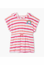 Load image into Gallery viewer, CAP SLEEVE BABY RAINBOW DETAIL TERRY COVER-UP
