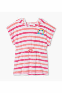 CAP SLEEVE BABY RAINBOW DETAIL TERRY COVER-UP
