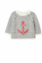 Load image into Gallery viewer, ANCHOR EMBROIDERED STRIPE SWEATER
