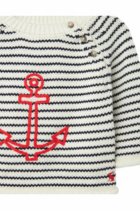 ANCHOR EMBROIDERED STRIPE SWEATER