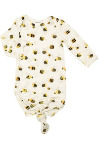 LS CHUBBY BEES KNOT GOWN + HAT