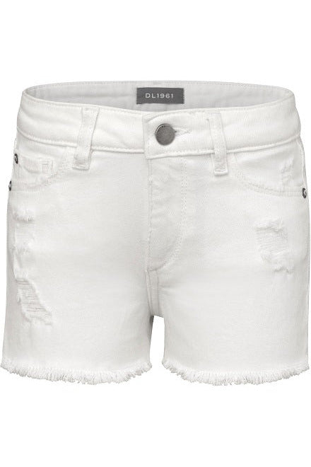 DISTRESSED CUT OFF WHITE SHORT
