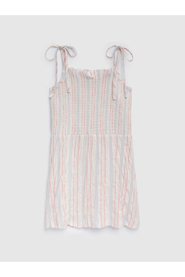 SL TWN SMOCKED CARNIVAL STRIPE DRESS