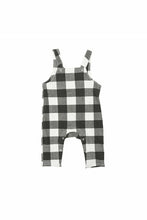Load image into Gallery viewer, LS BLK BEAR/BUFFALO PLAID OVRALL SET

