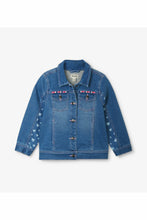 Load image into Gallery viewer, LONG SLEEVE HEART CLUSTER LINED DENIM JACKET
