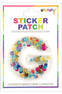 INITIAL CONFETTI STICKER PATCH *CLICK FOR INDIVIDUAL LETTERS*