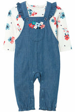 Load image into Gallery viewer, FLORAL EMBROIDERED OVERALLS &amp; BODYSUIT SET
