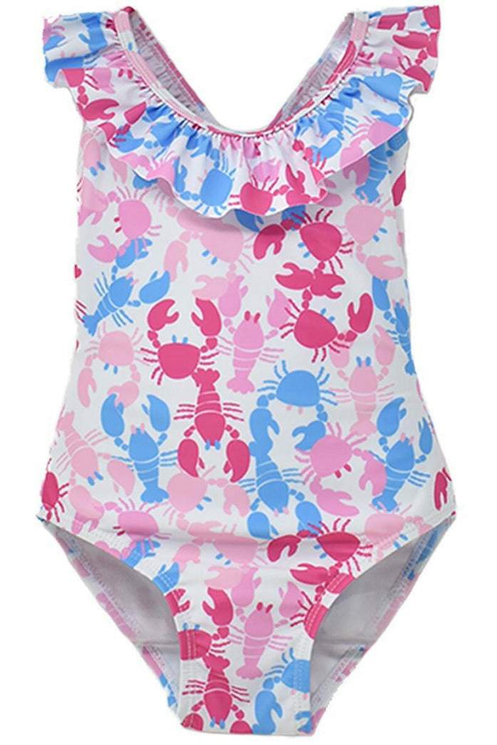 ONE PIECE RUFFLE CROSSBACK LOBSTER SUIT