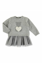 Load image into Gallery viewer, LS FX LYRD BEAR HEART SWTR/TULLE BTTM DRESS
