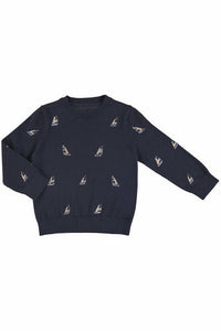 EMBROIDERED SAILBOATS SWEATER