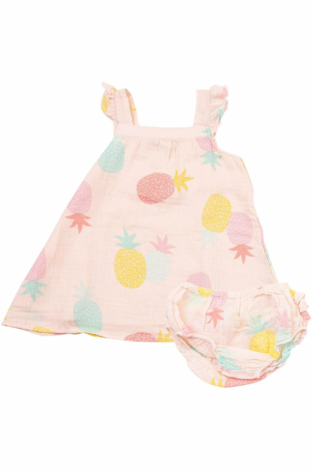 Pastel Pineapples Muslin Dress