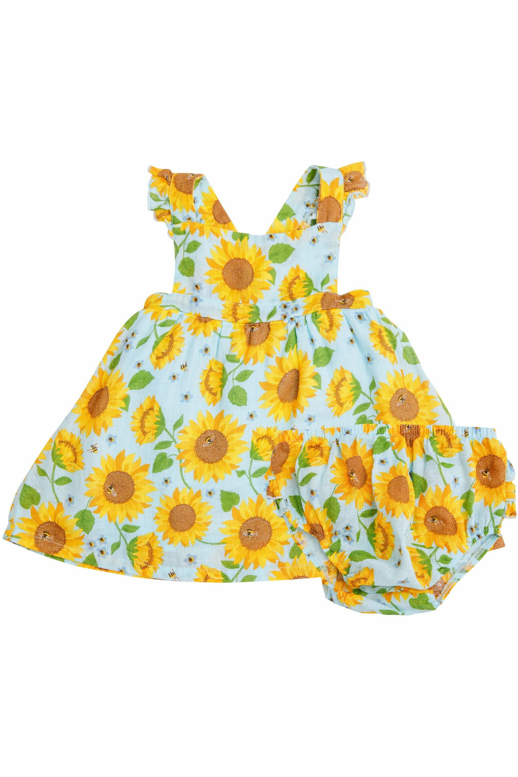 SL SUNFLOWERS PINAFORE TOP/BLMR SET