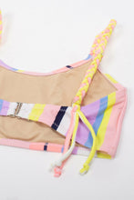 Load image into Gallery viewer, TWO PIECE VERTICAL STRIPE BRALETTE SWIM TOP AND SURF BOTTOMS
