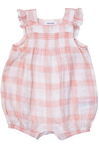 CS PAINTED GINGHAM PINK SMOCK BUBBLE